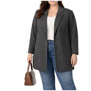 Vtg JONATHAN LOGAN Size 2X Charcoal Gray 2 Button Sport Coat Blazer Office EUC